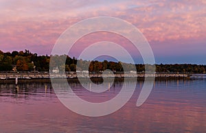 Pink Sunset on Skaneateles Lake