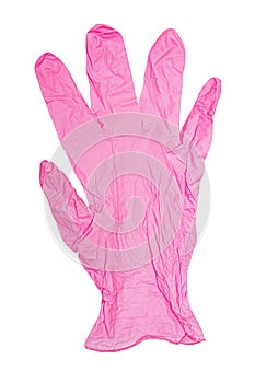 Pink surgical glove for COVID-19 coronavirus precautions