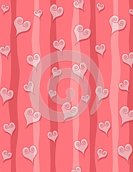 Pink Swirl Hearts Stripes