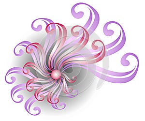 Pink Swirling Ribbon Design