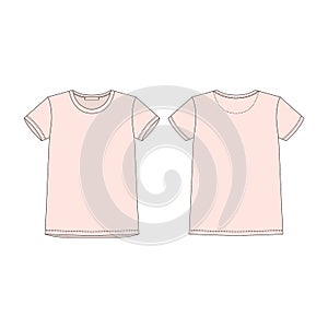 Pink t-shirt isolated isolated on white background. Sportswear, casual urban style