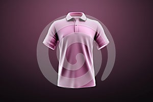 Pink T-shirt with short sleeves and a collar