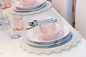 Pink table setting