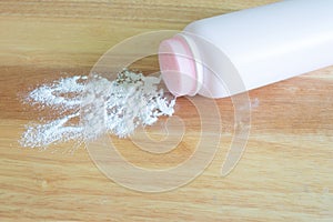 Pink talcum baby powder container