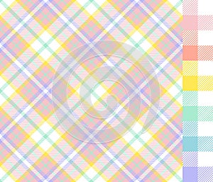 Pink Tartan and Easter Pastel Colors Gingham Plaid Seamless Pattern Tiles