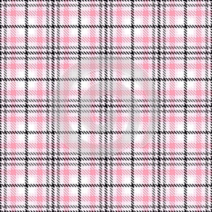 Pink tartan seamless vector patterns. Checkered plaid texture. Geometrical square background for fabric