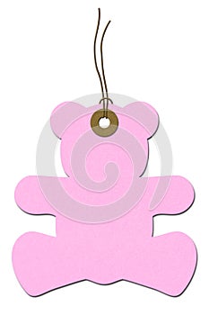 Pink Teddy-bear Baby Shower Gift Tag