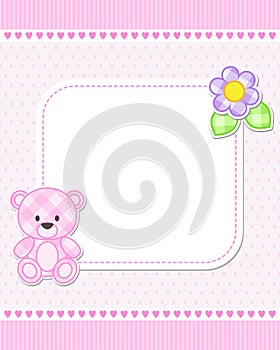 Pink teddy bear card