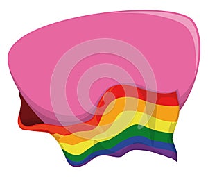 Pink template, wrapped with rainbow flag, Vector illustration