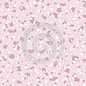 Pink terrazzo flooring vector seamless pattern. photo