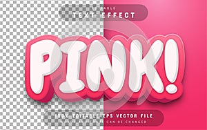 Pink text effect editable