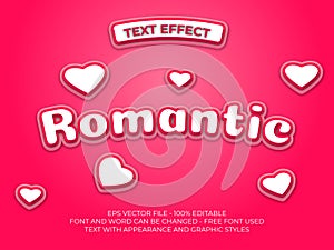 Pink text effect editable. Text font effect romantic comic style