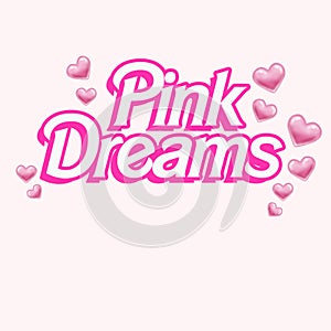 Pink text Logo - Background - Girly Illlustration - Quote on White background