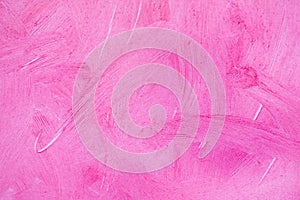 Pink textured background , smeared with brush strokes on white background.Painted surface design banners photo