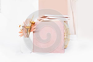 Pink textured photo albums