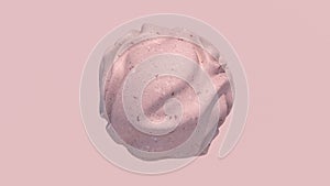Pink textured sphere deforming. Abstract illustration, 3d render