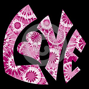 Pink Tie Dyed Love Symbol