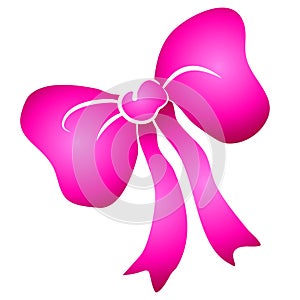 Pink Tied Ribbon Bow Clipart