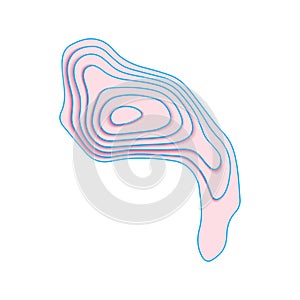 Pink topographic 3D map logo