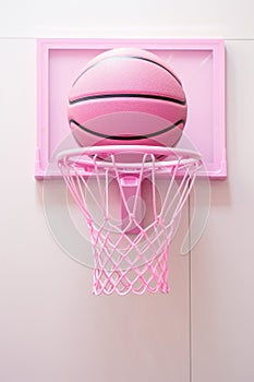 Pink Toy Toy Basketball Hoop White Background