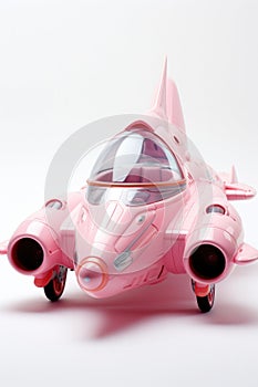 Pink Toy Toy Spaceship White Background