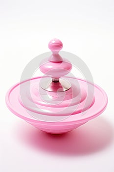 Pink Toy Toy Spinning Top White Background