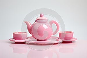 Pink Toy Toy Tea Set White Background