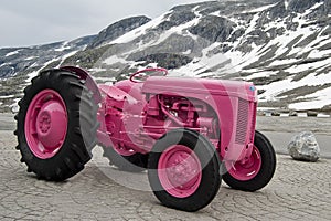 Pink tractor in Norway photo