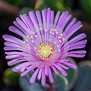 Pink trailing iceplant close-up photo. Flowering flowers, a symbol of spring, new life