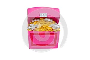 Pink treasure chest toy To decorate the house