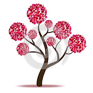 Pink tree - vector