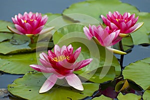 Pink tropical waterlily