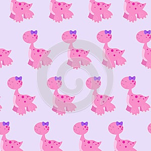 Pink turtle seamless pattern Cute swimming