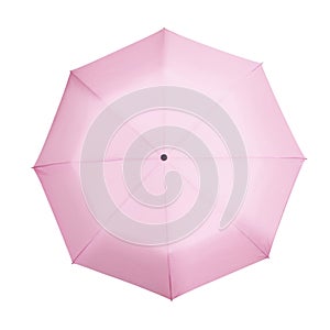 Pink umbrella isolated on white background