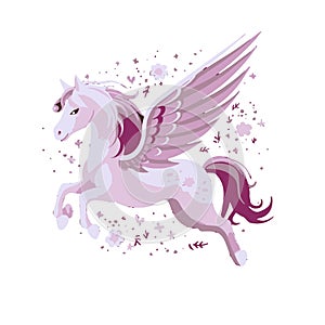 pink unicorn fairy illustration for your design