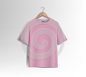 Pink unisex blank t-shirt stylish template sides for design mockup print, isolated. photo