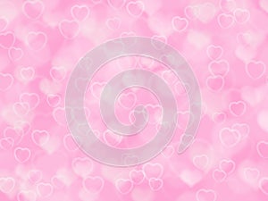 Pink valentine background with boke and hearts photo