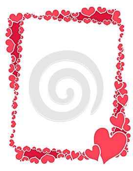 Pink Valentine Hearts Frame or Border