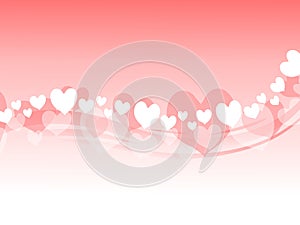 Pink Valentine Hearts Swoosh Background