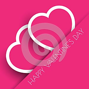 Pink Valentine`s Day hearts background