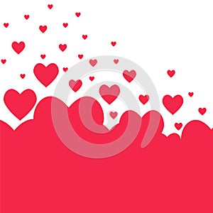 Pink Valentine`s Day Hearts background, greeting card, stock vec