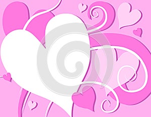 Pink Valentine's Day Hearts Swirls