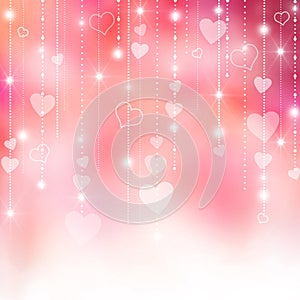 Pink Valentine's hearts background