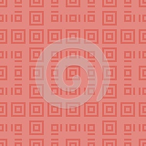 Pink vector geometric seamless pattern with squares, square grid, lines, tiles