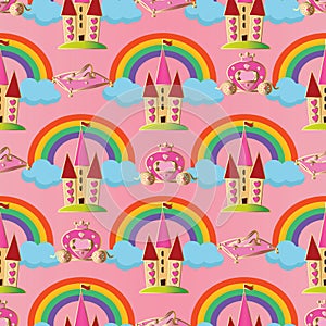 Pink vector seamless pattern background wallpaper illustration w photo