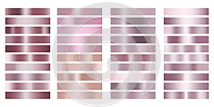 Pink vector texture. A collection of metallic gradient. Brilliant pastel of light red ribbons