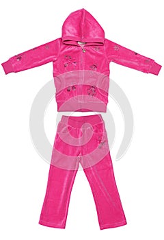 Pink velours suit