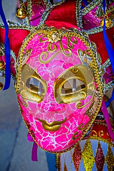 Pink Venetian Mask Venice Italy