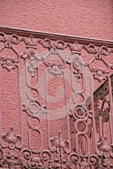 Pink vintage balcony grating photo