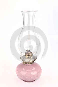 Pink vintage oil lamp